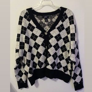 black and white cardigan